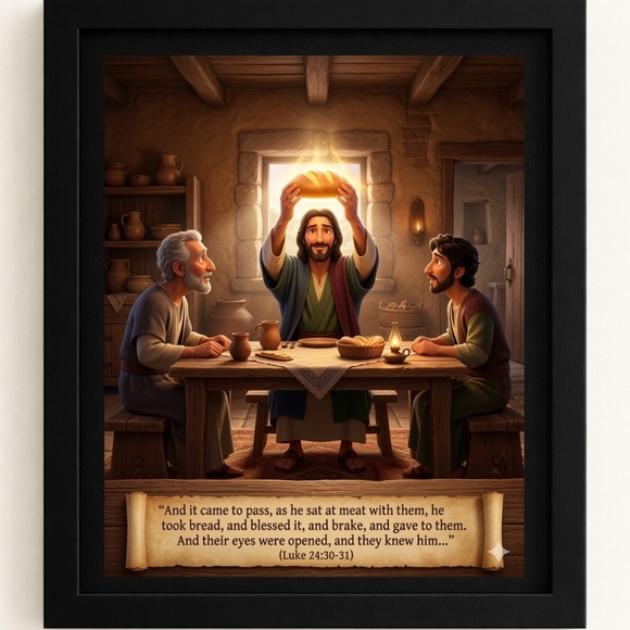 Hand Crafted Other - A.I. Jesus Resurrection Art Print 8x10 in A Frame